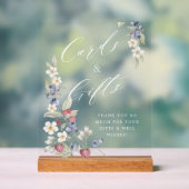 赤ちゃんシャワーカード&ギフトワイルドベリー&フラワー アクリルサイン (ニュートラル)