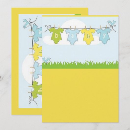 赤ちゃんシャワーカード 招待状 (正面/裏面)
