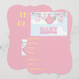 赤ちゃんシャワーカードIT'S A GIRL 招待状