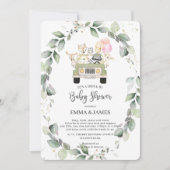 赤ちゃんシャワーガールによる緑の森のドライブ 招待状 (正面)