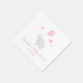 赤ちゃんシャワーガールエレファントバルーンペーパーナプキン スタンダードカクテルナプキン (角)