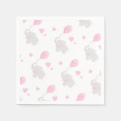 赤ちゃんシャワーガールエレファントバルーン紙ナプキン スタンダードカクテルナプキン (正面)