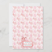 赤ちゃんシャワーガールコーラル&ピンク水彩タコ 招待状 (裏面)