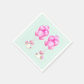 赤ちゃんシャワーガールツインズ スタンダードカクテルナプキン (角)