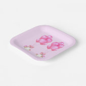 赤ちゃんシャワーガールツインズ ペーパープレート (傾斜あり)