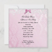 赤ちゃんシャワーガールピンクかわいいベビーティーカップケーキ3 招待状 (裏面)