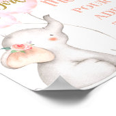 赤ちゃんシャワーガールピンクエレファントモモモザ徴候 ポスター (角)