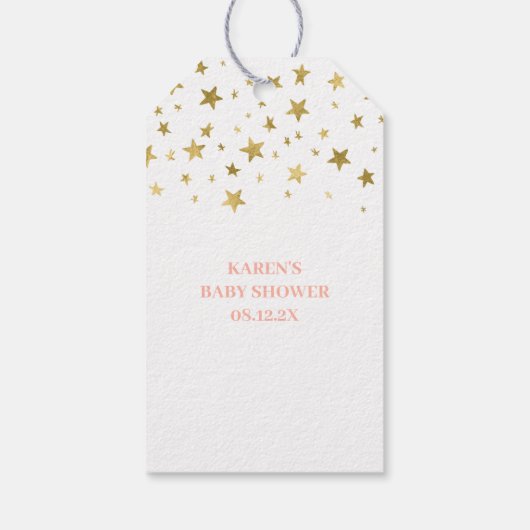 赤ちゃんシャワーガールピンク象 ギフトタグ (裏面)