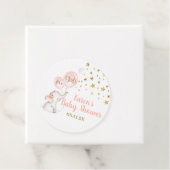 赤ちゃんシャワーガールピンク象 フェイバータグ (インサイチュ)