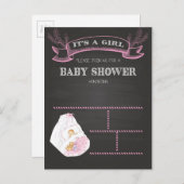 赤ちゃんシャワーガール インビテーションポストカード (正面/裏面)