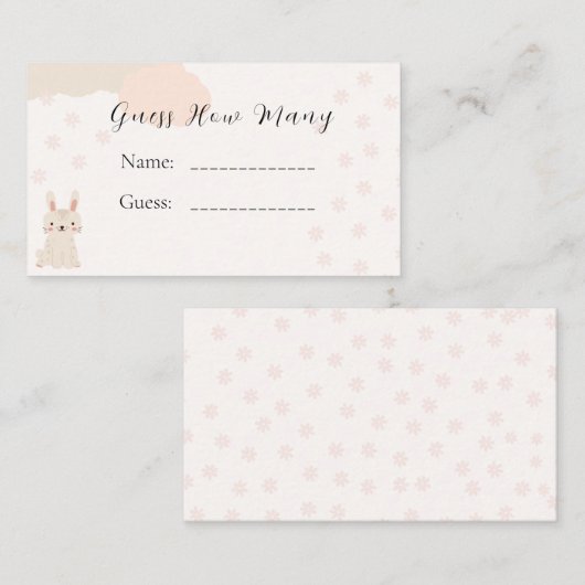 赤ちゃんシャワーキャンディ推測ゲームカード 名刺 (正面/裏面)