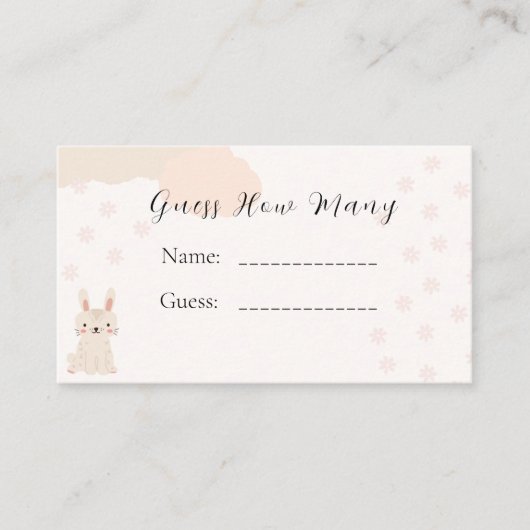 赤ちゃんシャワーキャンディ推測ゲームカード 名刺 (正面)