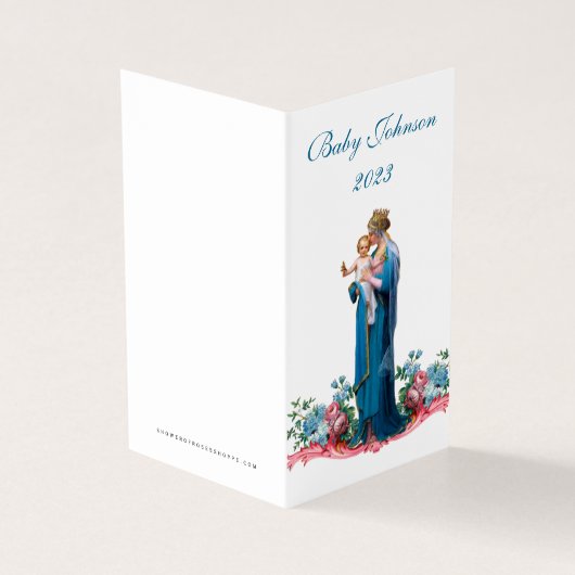 赤ちゃんシャワーキャンドルカトリック宗教祈りの言葉 名刺 (外部)