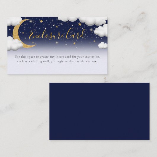 赤ちゃんシャワーキラキラ小さな星 エンクロージャーカード (正面/裏面)