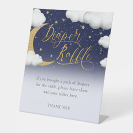 赤ちゃんシャワーキラキラ星おむつラッフル 台座サイン