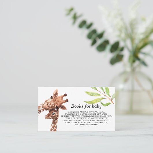 赤ちゃんシャワーキリン予約カード用の本 名刺 (スタンド正面)