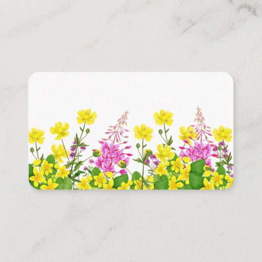 赤ちゃんシャワーギフト登録ワイルドフラワーQRコード エンクロージャーカード (裏面)