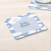 赤ちゃんシャワークラウド9 9かわいいお洒落パーティー スクエアペーパーコースター (アングル)