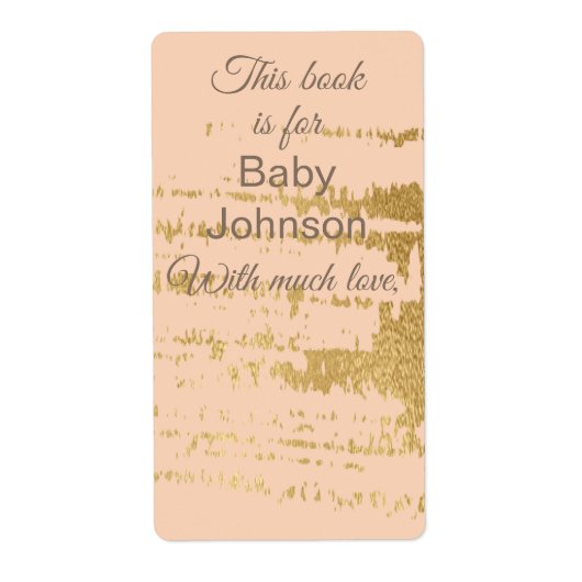 赤ちゃんシャワークラシック「金ゴールド/P」蔵書票シート8 ラベル (正面)