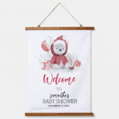 赤ちゃんシャワークリスマスポーラーベアホリデーサイン 吊り下げ型タペストリー (正面)