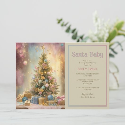 赤ちゃんシャワークリスマス 招待状 (スタンド正面)
