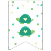 赤ちゃんシャワーグリーンのツインカメが喜びを倍増 バンティングフラッグ (第1の旗)