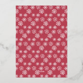 赤ちゃんシャワーグリーンブルー赤フローラクリスマスリース 箔招待状 (裏面)