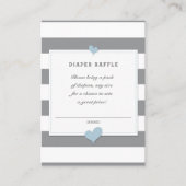 赤ちゃんシャワーグレーストライプエンクロージャーおむつラッフル 名刺 (正面)