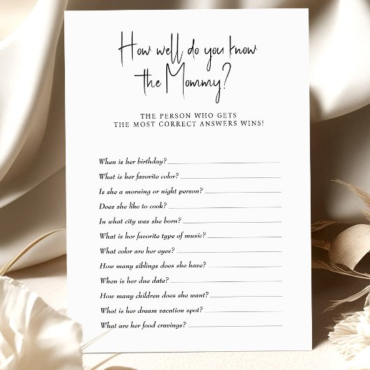 赤ちゃんシャワーゲームあなたがどれだけママを知っているか