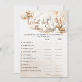 赤ちゃんシャワーゲームかわいいクマって何て 招待状 (正面)