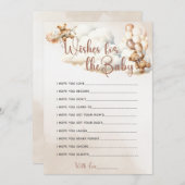 赤ちゃんシャワーゲームかわいいクマの風船への願い 招待状 (正面/裏面)