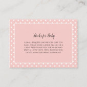 赤ちゃんシャワーゲームのための単にかわいいピンクのボウブック エンクロージャーカード (正面)