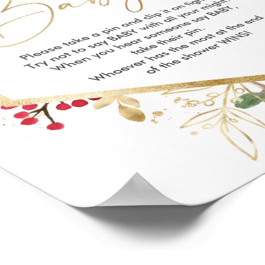 赤ちゃんシャワーゲームのクリスマスの冬 ポスター (角)