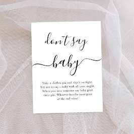 赤ちゃんシャワーゲームのサインを言わない ポスター