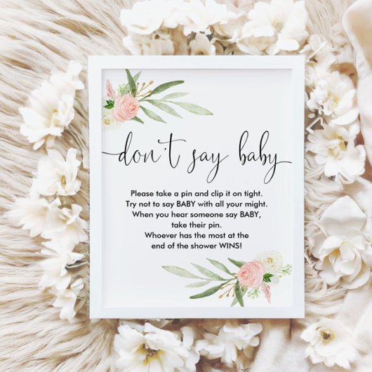 赤ちゃんシャワーゲームのサインピンクの金ゴールド ポスター