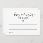 赤ちゃんシャワーゲームのミニマルな希望と希望 招待状 (正面/裏面)