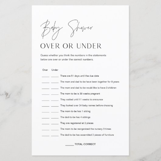 赤ちゃんシャワーゲームの上または下のハーローベビー (正面)