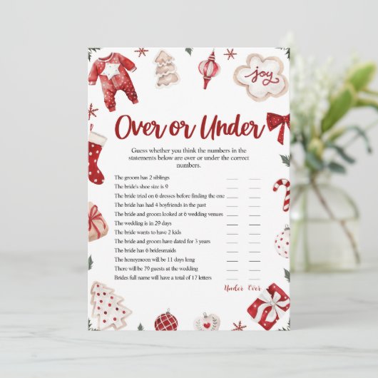 赤ちゃんシャワーゲームの上または下の冬のクリスマス 招待状 (スタンド正面)