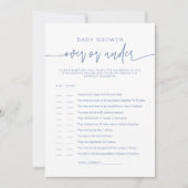 赤ちゃんシャワーゲームの下でMARLO Boho Dusty Blueオーバー 招待状 (正面)