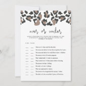 赤ちゃんシャワーゲームの下にオーブレヒョウのプリント 招待状 (正面)