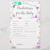 赤ちゃんシャワーゲームの予測とアドバイス (正面)