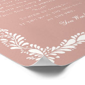 赤ちゃんシャワーゲームを言わないピンクタラベラのタイル ポスター (角)