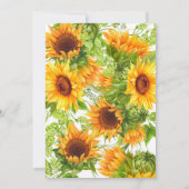 赤ちゃんシャワーゲームイエローを願うヒマワリ 招待状 (裏面)