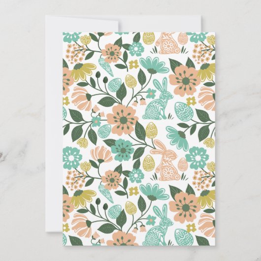 赤ちゃんシャワーゲームカードのイースターの野花の願い 招待状 (裏面)