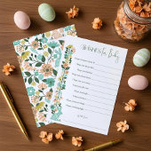 赤ちゃんシャワーゲームカードのイースターの野花の願い 招待状