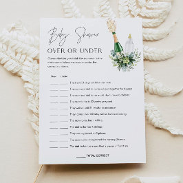 赤ちゃんシャワーゲームカードの上または下のREMYベビー 招待状