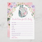 赤ちゃんシャワーゲームカードの象の予測 招待状 (正面/裏面)