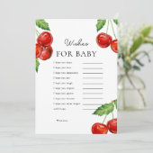 赤ちゃんシャワーゲームカードの願い事の上のさくらんぼ シーズンカード (スタンド正面)