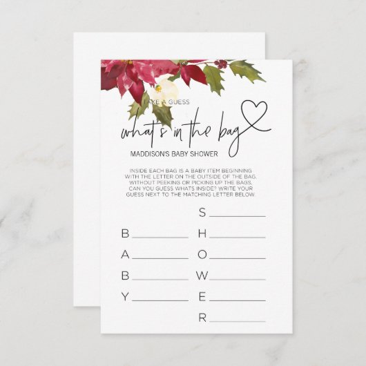 赤ちゃんシャワーゲームクリスマスベビーシャワーパーティーカード エンクロージャーカード (正面/裏面)