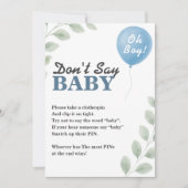 赤ちゃんシャワーゲームバルーンユーカリ 招待状 (正面)